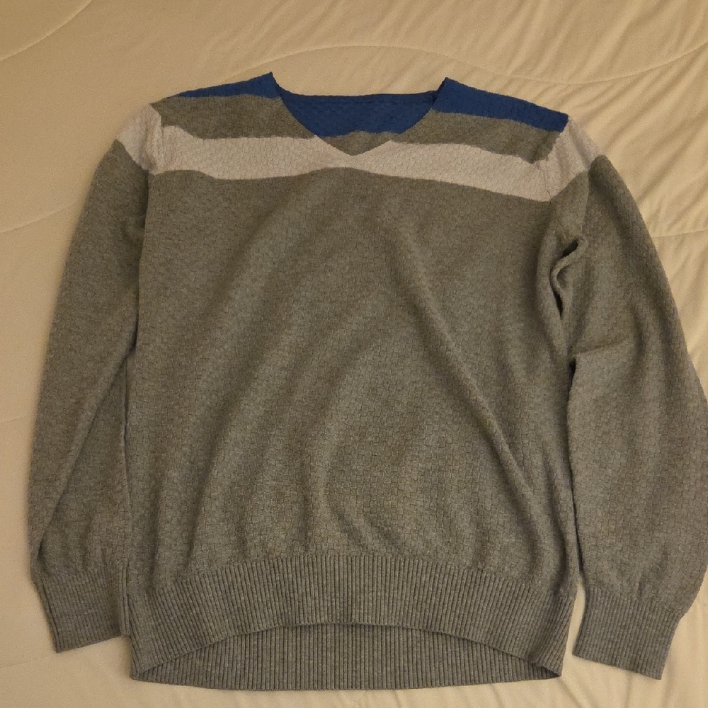 Malo Men's V-Neck Sweater 100% Cotton. (Made In Italy)